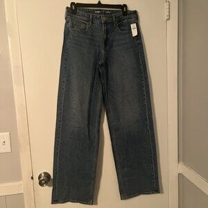 Old Navy Women’s Jeans Wide Leg High Rise 4 Tall Medium Wash NWT